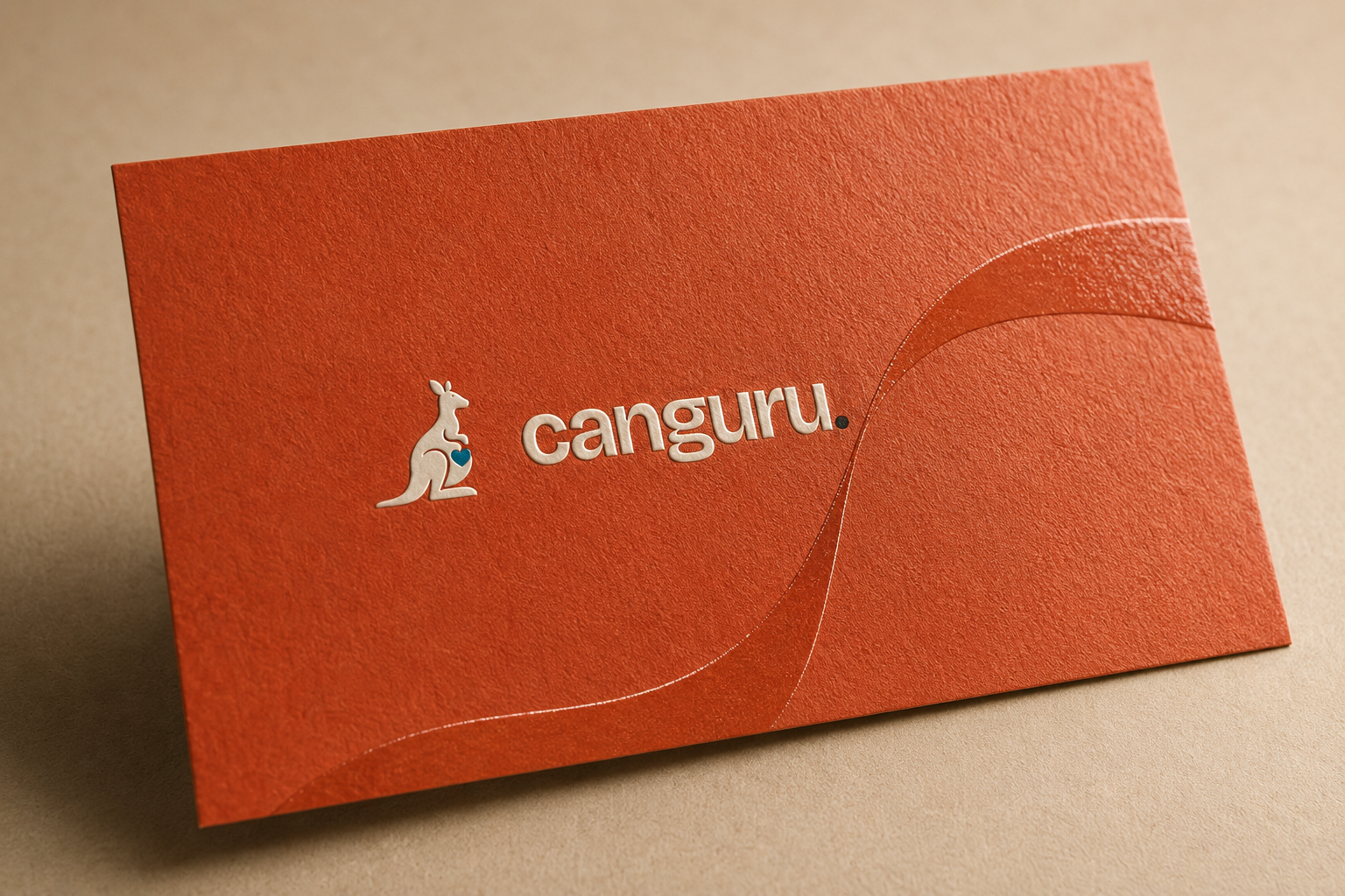 Cartão de visita ferrugem com logo em hot stamping e verniz localizado